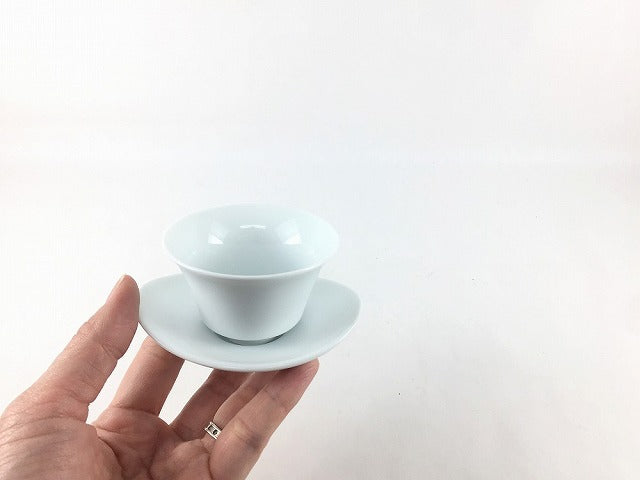 60cc小煎茶　台皿セット　白磁　有田焼(j.R)