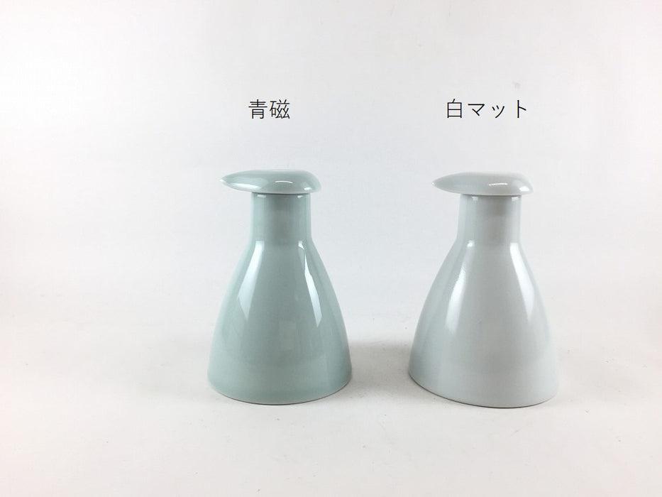 150ccフラスコ醤油　(白マット/青磁)　10cm　波佐見焼(j.R)