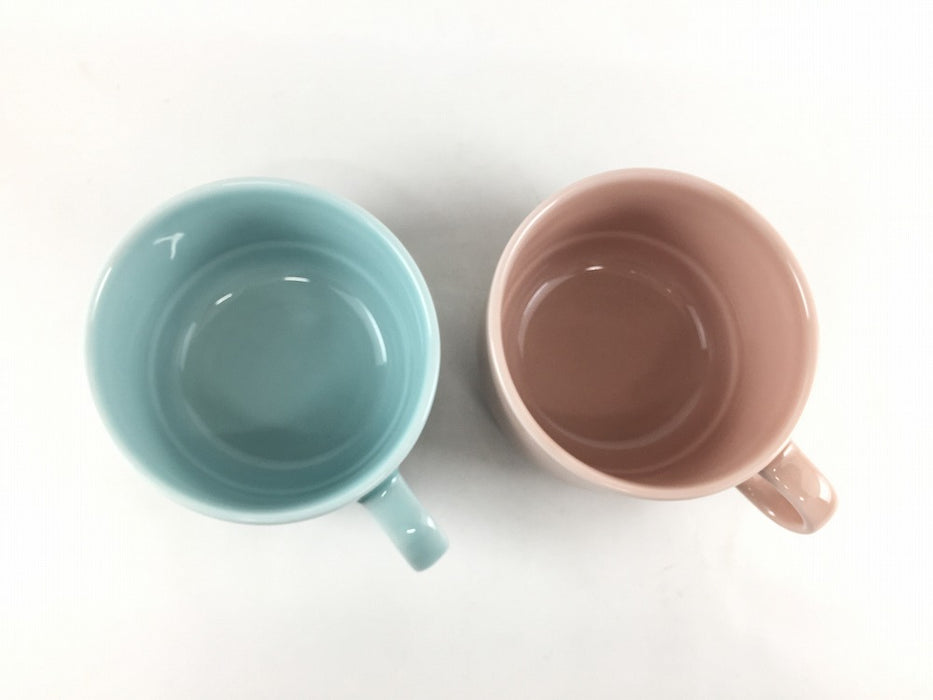 スタックスープカップ　(青磁/ピンク)　340cc　波佐見焼 (j.R)