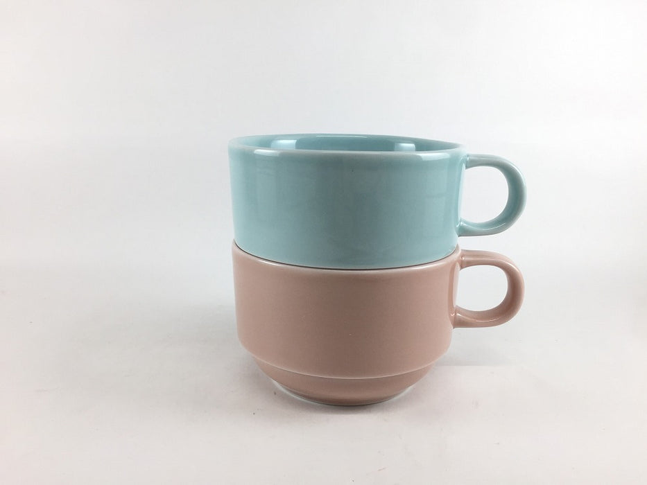 スタックスープカップ　(青磁/ピンク)　340cc　波佐見焼 (j.R)