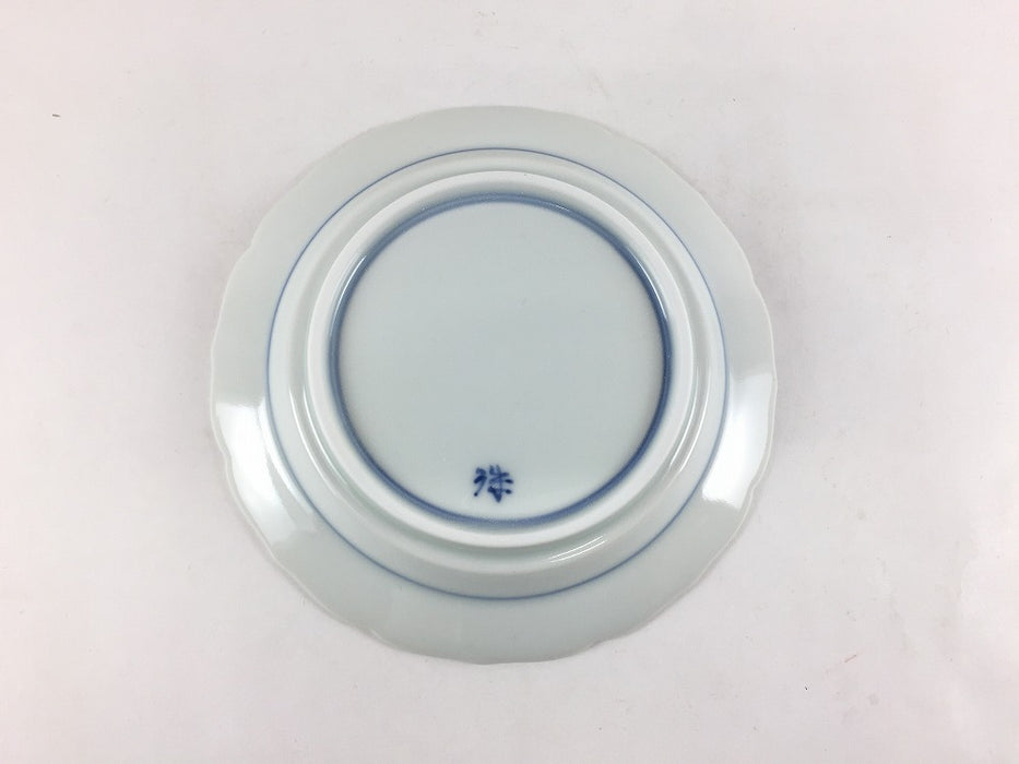 13cm輪花小皿　染付伊万里牡丹紋　有田焼　(j.R)