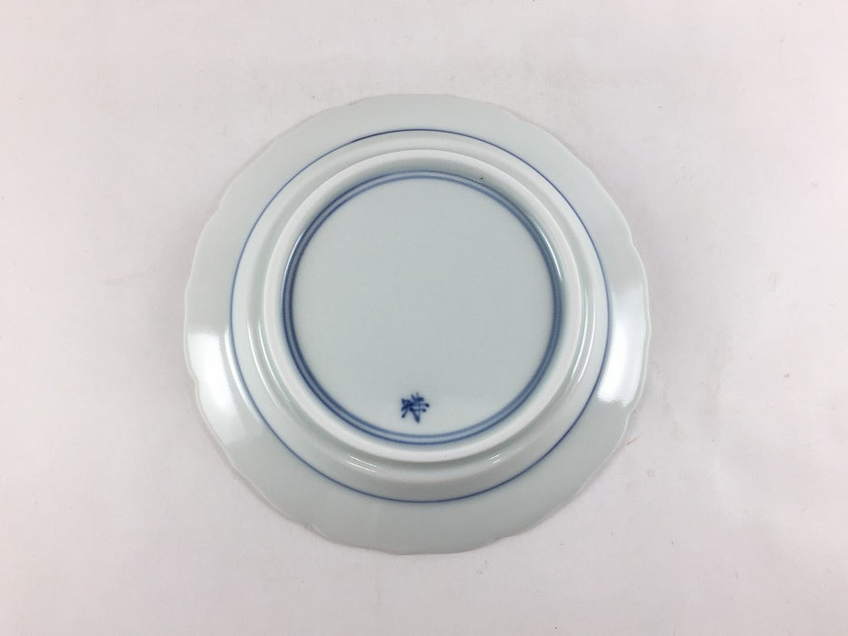 13cm輪花小皿　天啓赤絵群馬図　有田焼　(j.R)