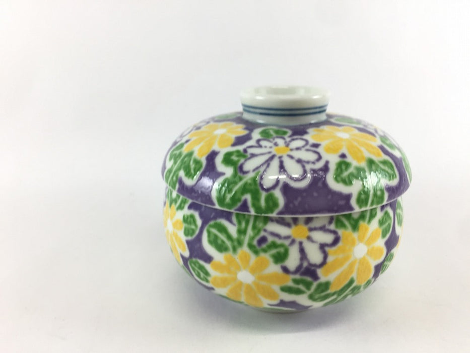 【SALE】瓢蒸し碗.紫菊絵　9cm　有田焼【訳あり】