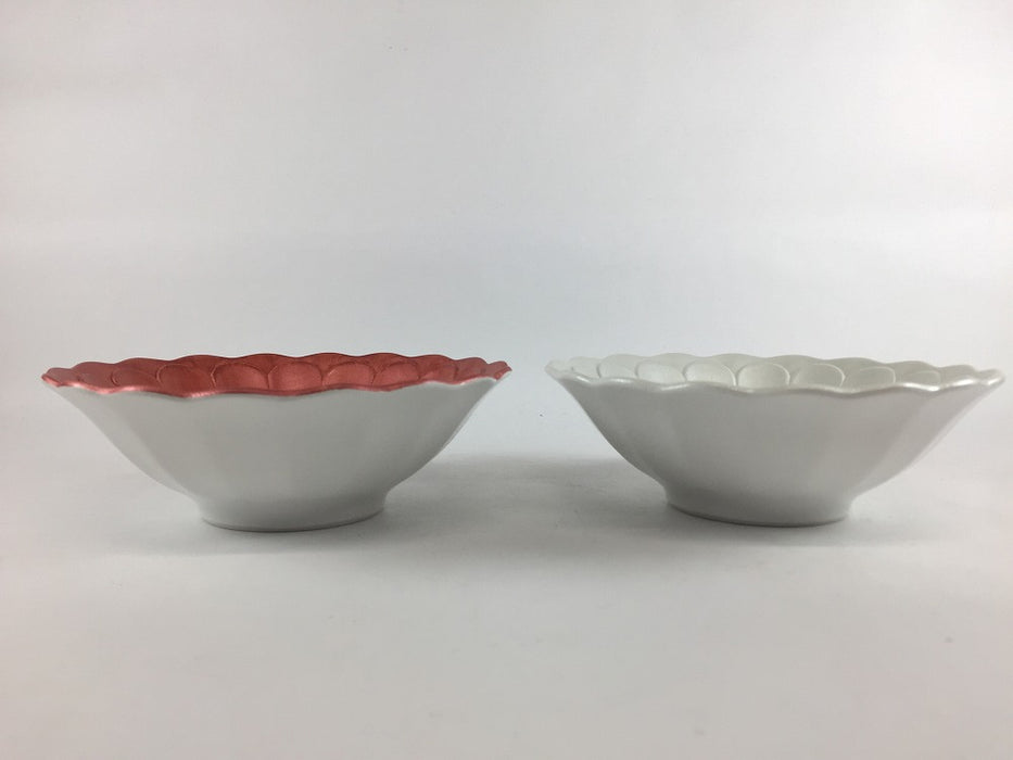 菊彫小鉢　(雲赤/銀彩)　13.5cm　有田焼　(j.R)