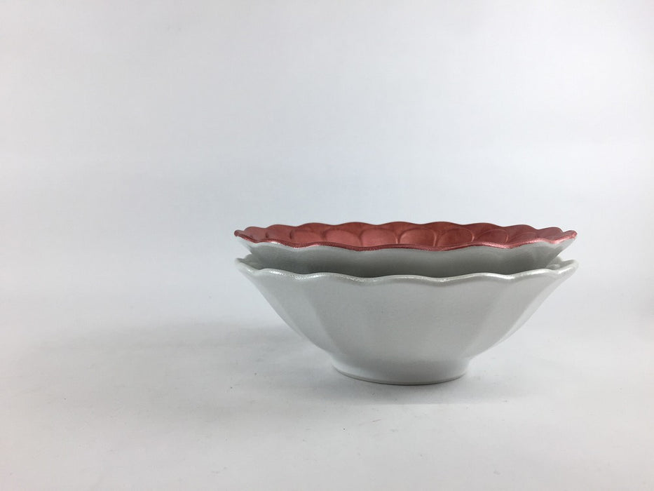 菊彫小鉢　(雲赤/銀彩)　13.5cm　有田焼　(j.R)
