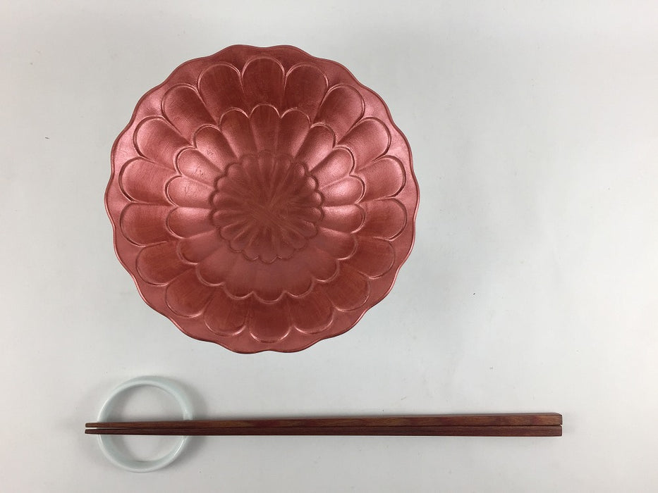 菊彫小鉢　(雲赤/銀彩)　13.5cm　有田焼　(j.R)