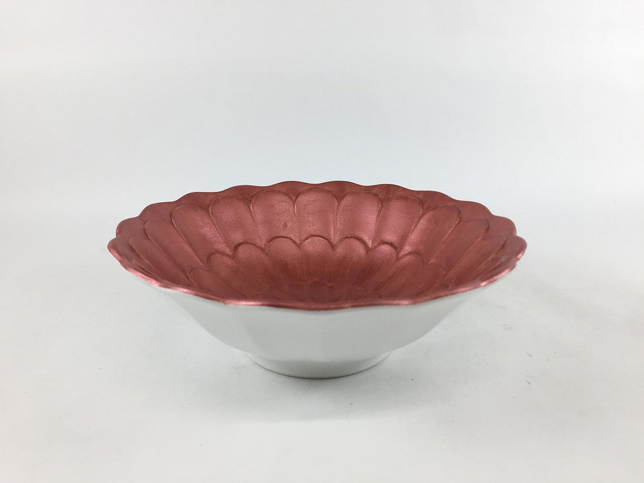 菊彫小鉢　(雲赤/銀彩)　13.5cm　有田焼　(j.R)