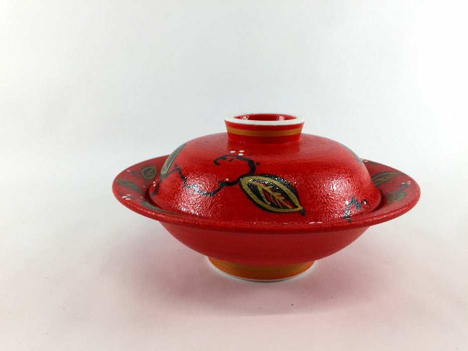 【SALE】赤巻ツタ絵小平蓋　14cm　有田焼【訳あり】