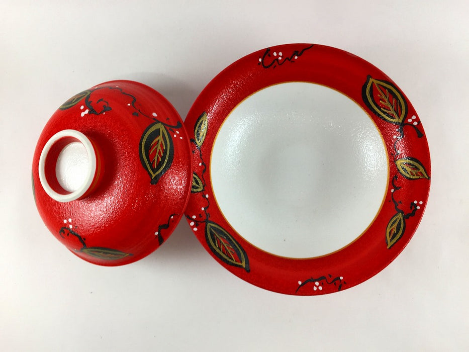 【SALE】赤巻ツタ絵小平蓋　14cm　有田焼【訳あり】