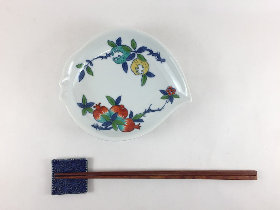 三果文　桃型銘々皿　14.5cm　吉田焼(肥前有田焼)　(j.R)