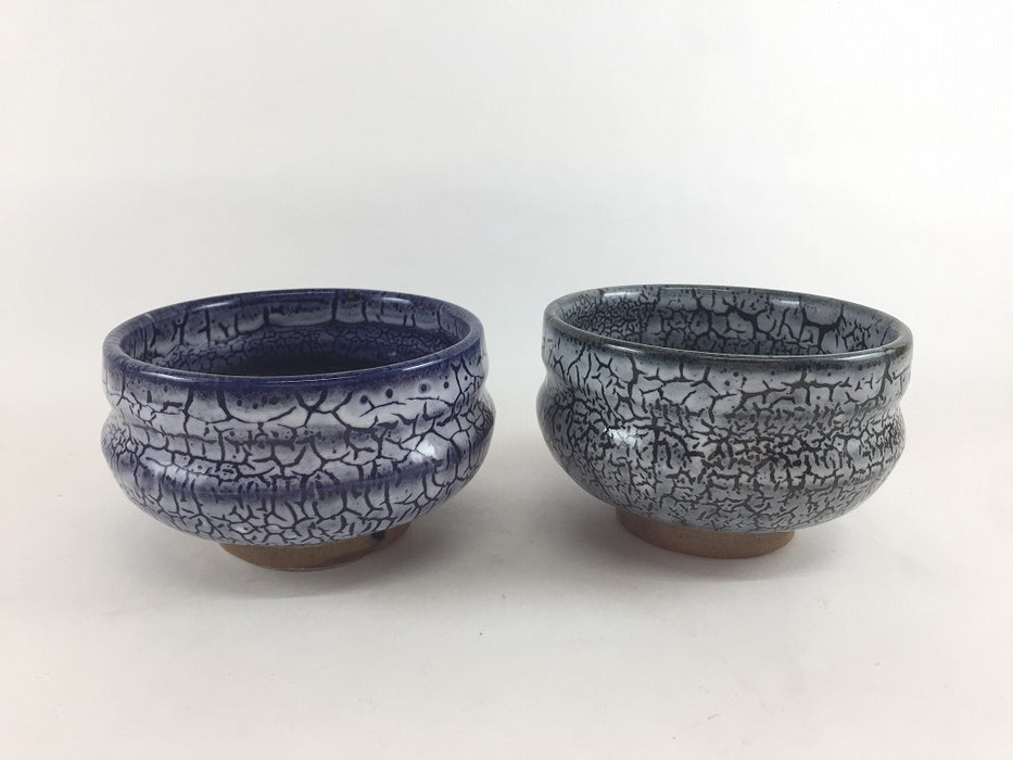 【SALE】11cm手造抹茶碗　カイラギ(青/黒)　300cc　11cm　有田焼【訳あり】