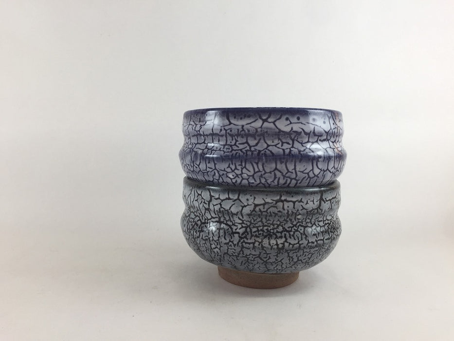 【SALE】11cm手造抹茶碗　カイラギ(青/黒)　300cc　11cm　有田焼【訳あり】