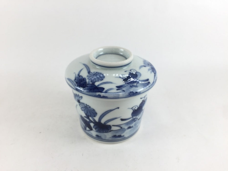 【SALE】花鳥草花　小蓋物　8.5cm　波佐見焼【訳あり】