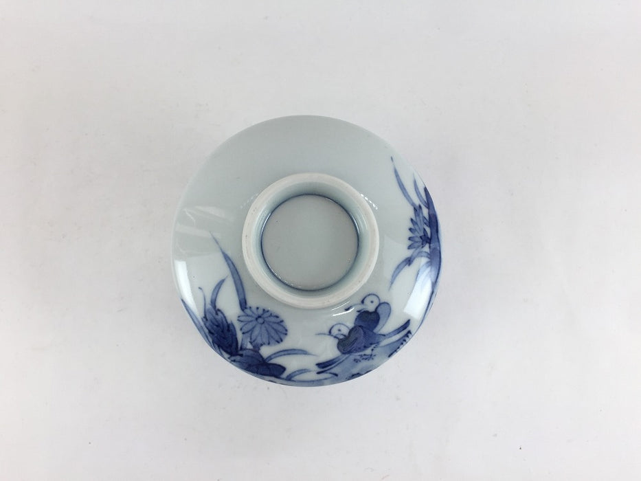 【SALE】花鳥草花　小蓋物　8.5cm　波佐見焼【訳あり】