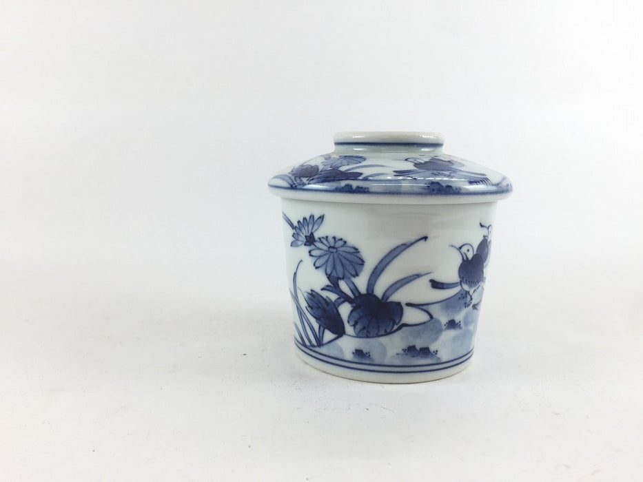【SALE】花鳥草花　小蓋物　8.5cm　波佐見焼【訳あり】
