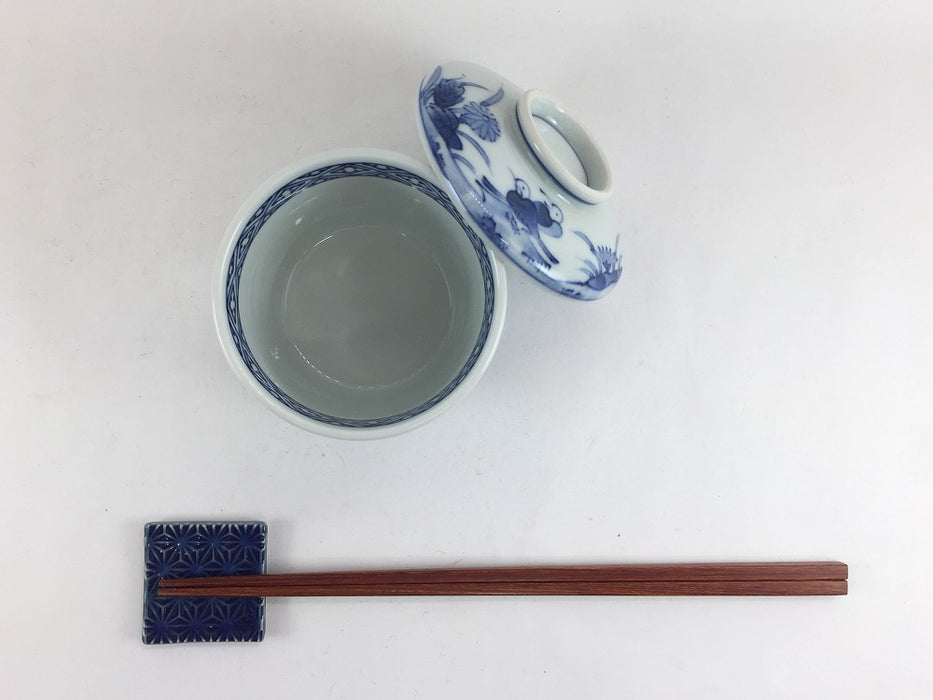 【SALE】花鳥草花　小蓋物　8.5cm　波佐見焼【訳あり】