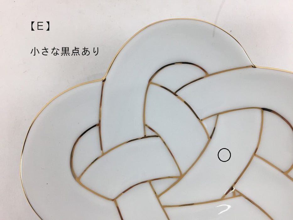 【SALE】花結び銘々皿(金線)　(A/B/C/D/E/F/G/H/Ｉ)　15cm　有田焼【訳あり】