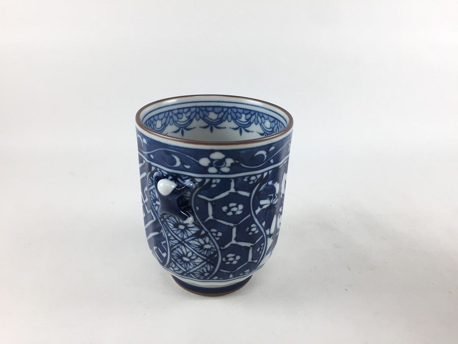 210cc面取湯呑　鳳凰　一閑人(青/赤)　7cm　波佐見焼(j.R)