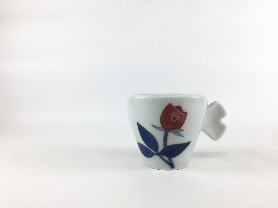 【SALE】100ccデミカップ　赤バラ　6.5cm　有田焼