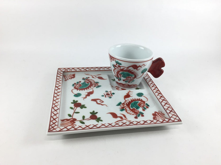 【SALE】ティタイムセット　麒麟万歴　6.5cm　有田焼【訳あり】