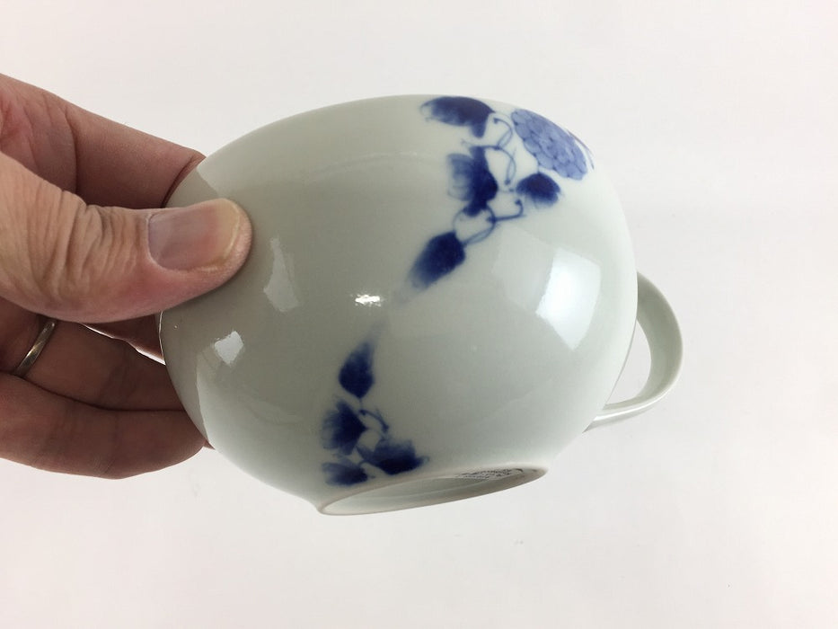 【SALE】スープマグ(500cc)藍帯唐花　12cm　有田焼(j.R)【訳あり】