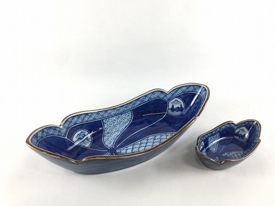 【SALE】舟型組鉢.祥瑞文　24cm　有田焼(j.R)【訳あり】