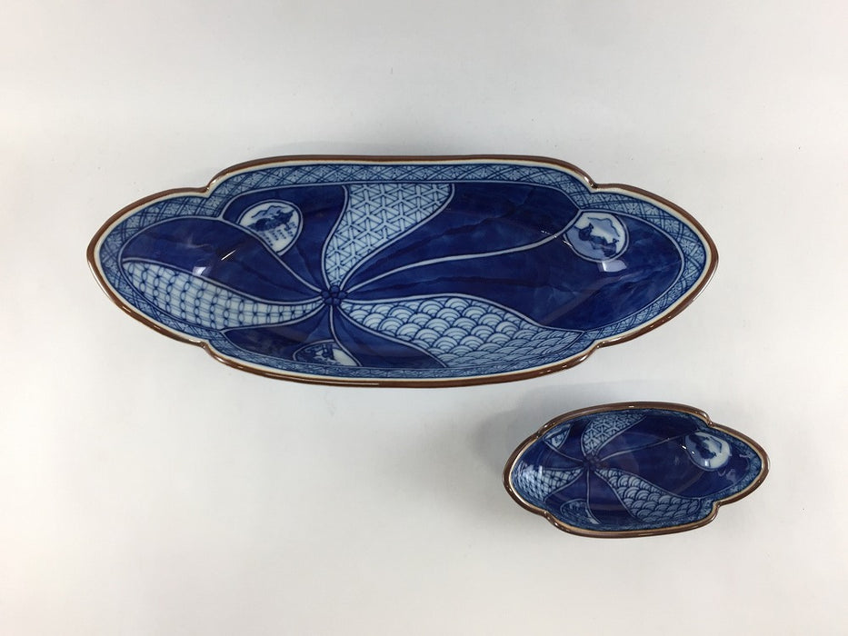 【SALE】舟型組鉢.祥瑞文　24cm　有田焼(j.R)【訳あり】