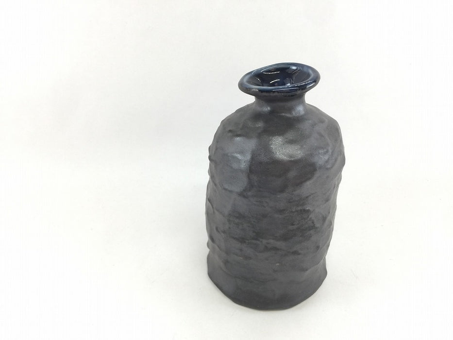 【SALE】変形徳利(280cc)　黒紺　7cm　有田焼【訳あり】