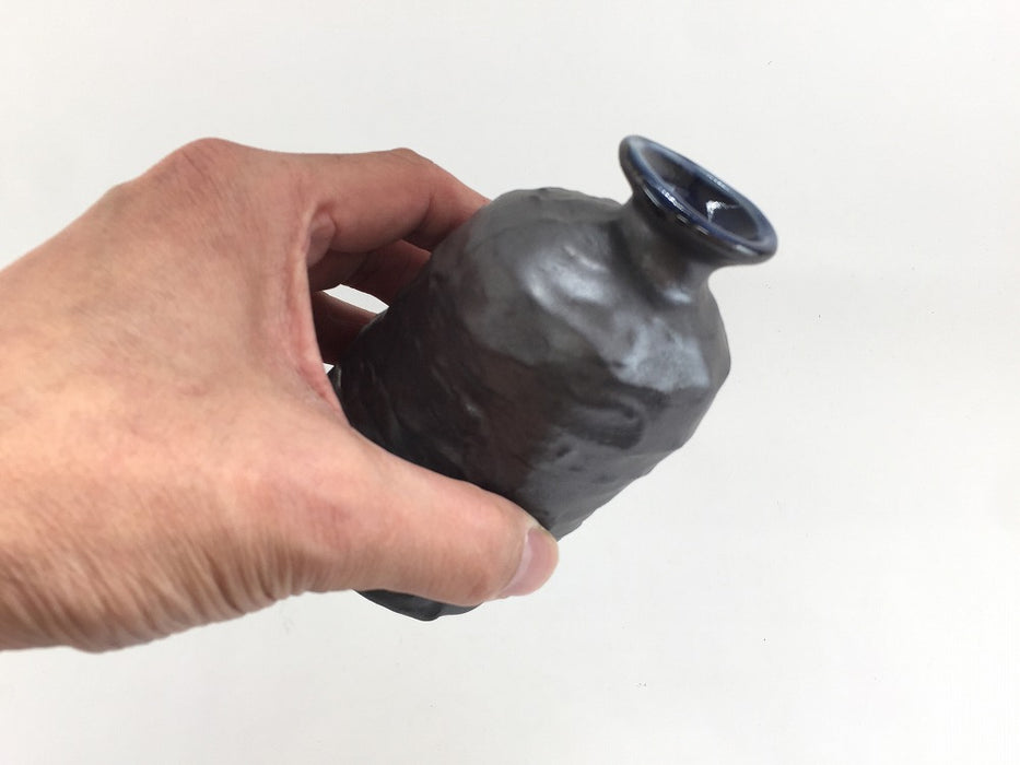 【SALE】変形徳利(280cc)　黒紺　7cm　有田焼【訳あり】