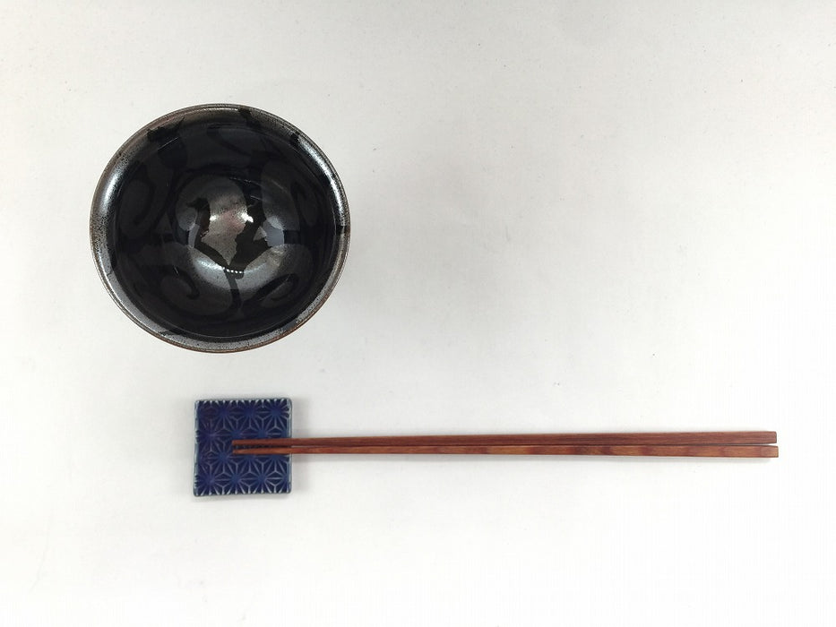 【SALE】高杯碗(黒銀巻文)　8cm　有田焼【訳あり】