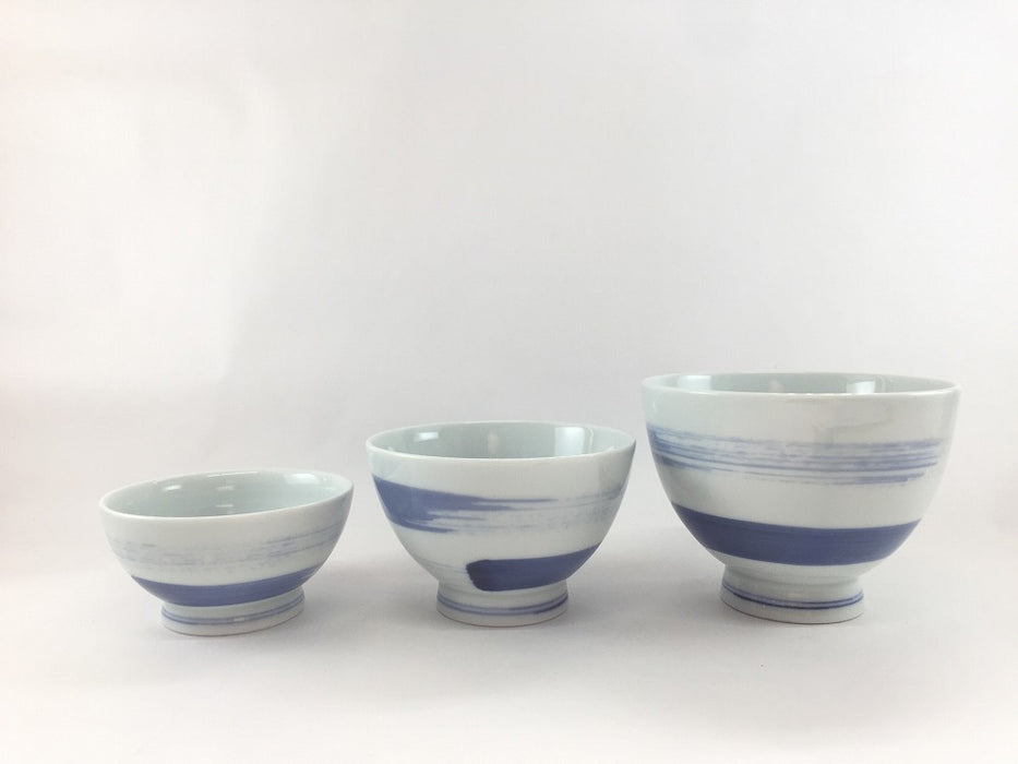 【SALE】(朝ごはんプロジェクト)　飯碗/染ハケ　11cm　有田焼【訳あり】