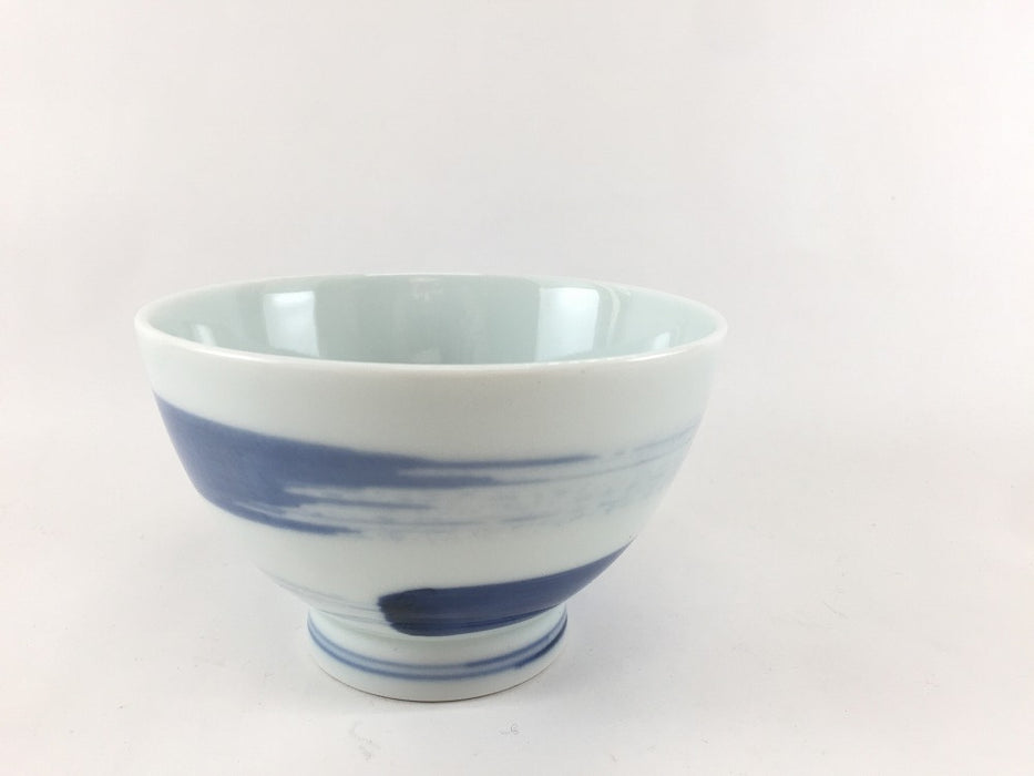 【SALE】(朝ごはんプロジェクト)　飯碗/染ハケ　11cm　有田焼【訳あり】