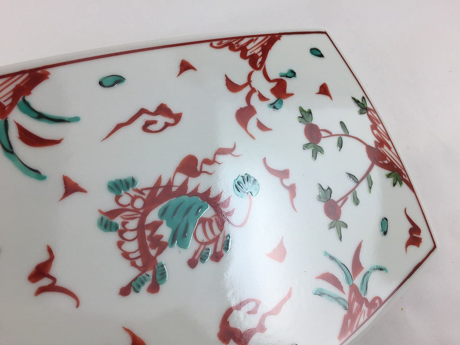 麒麟万歴　角丸プレート　24.5cm　有田焼(j.R)