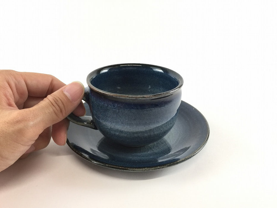 藍　コーヒー碗皿　200cc　伊万里焼(j.R)