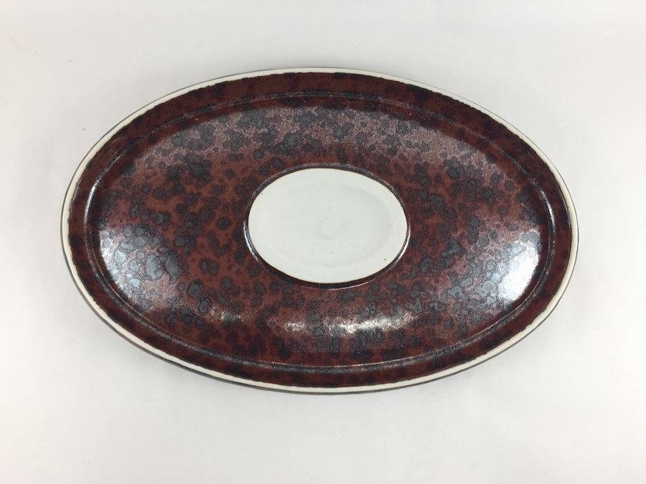 260オーバルデント　(ブラウンルージュ/青銅)　26cm　有田焼(j.R)