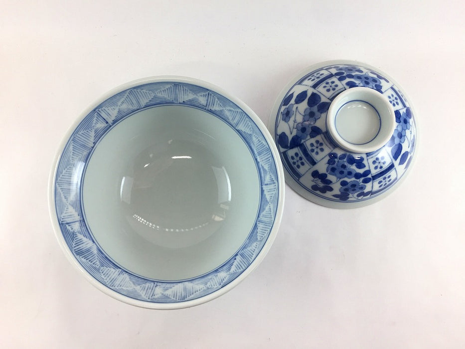 【SALE】15cm蓋丼　染草花　有田焼【訳あり】