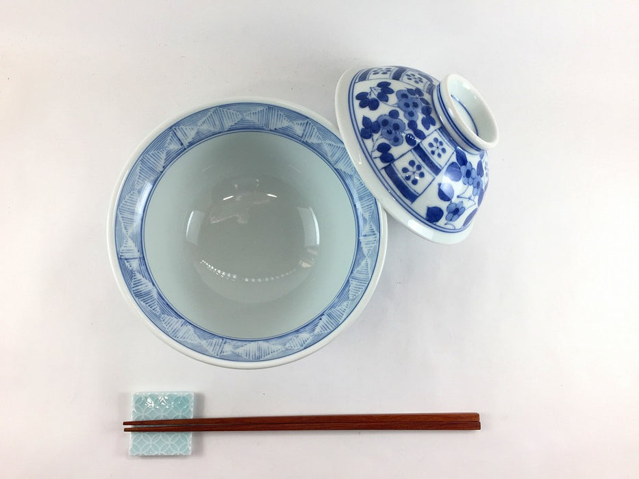 【SALE】15cm蓋丼　染草花　有田焼【訳あり】