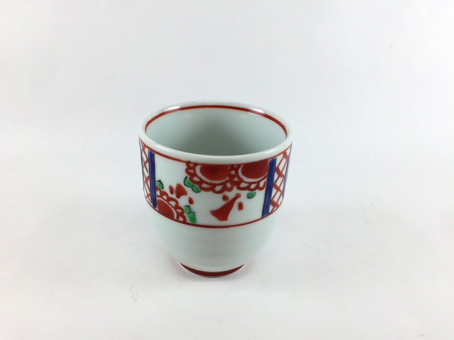 【SALE】丸湯呑(180cc)　赤絵万暦　7cm　有田焼【訳あり】