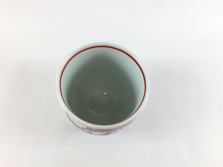 【SALE】丸湯呑(180cc)　赤絵万暦　7cm　有田焼【訳あり】