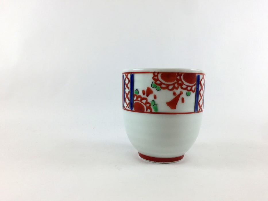 【SALE】丸湯呑(180cc)　赤絵万暦　7cm　有田焼【訳あり】