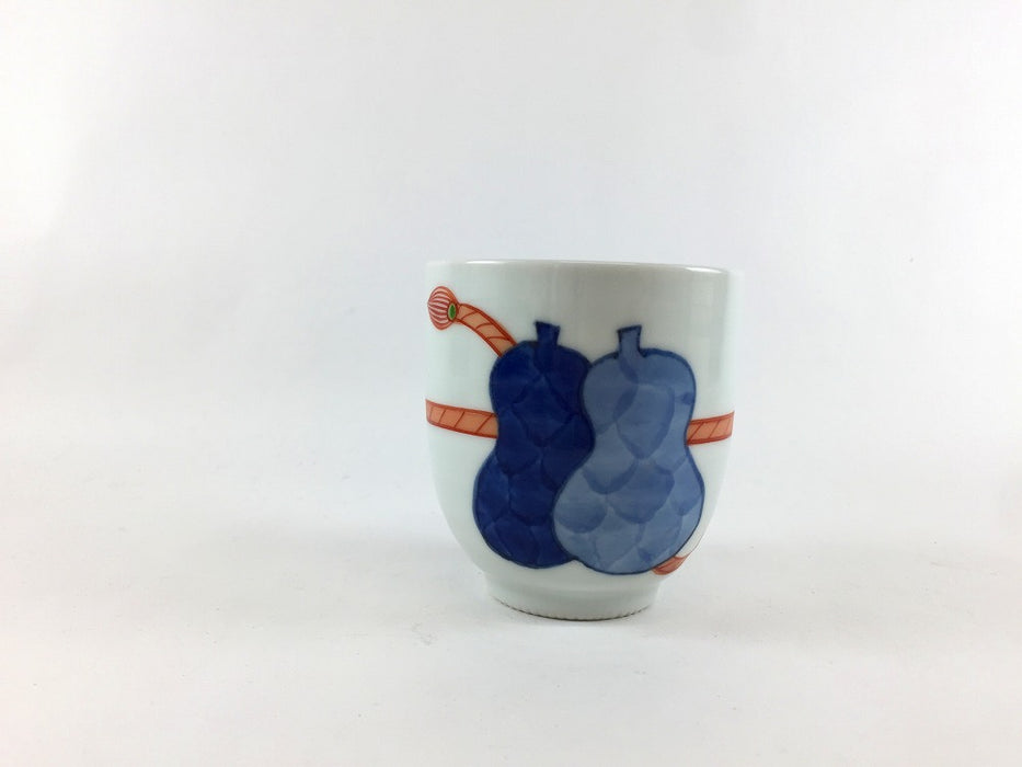 【SALE】丸湯呑(180cc)　紐結瓢絵　7cm　有田焼【訳あり】