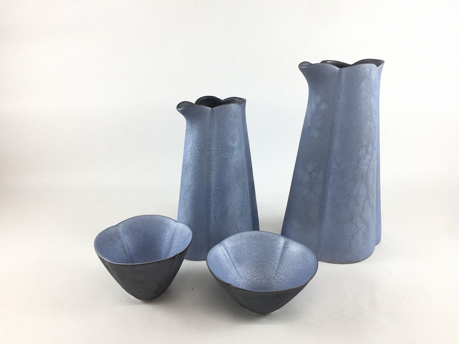 花型盃(大吟醸)　(シャンパンゴールド/シャインブルー)　有田焼(j.R)