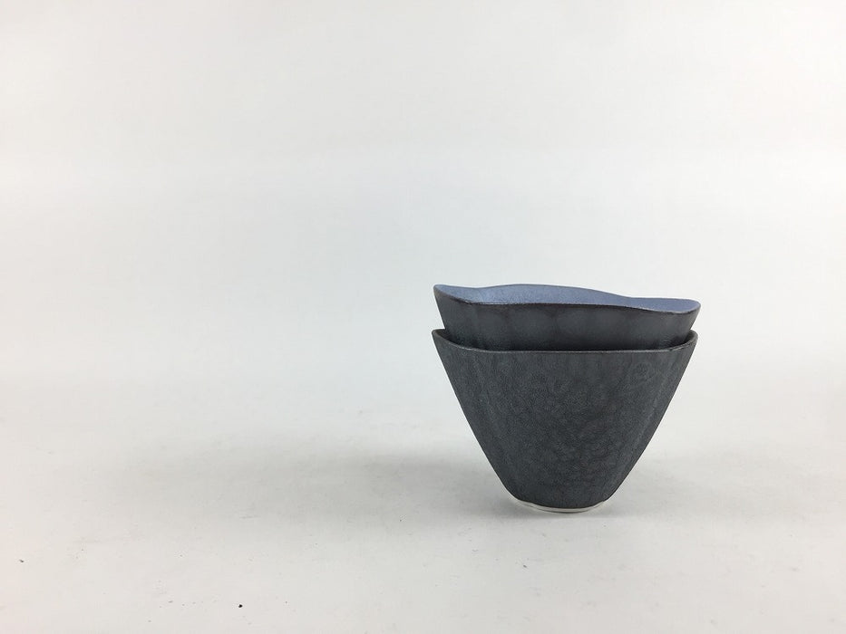 花型盃(純米)　(シャインブルー/シャンパンゴールド)　6.5cm　有田焼(j.R)