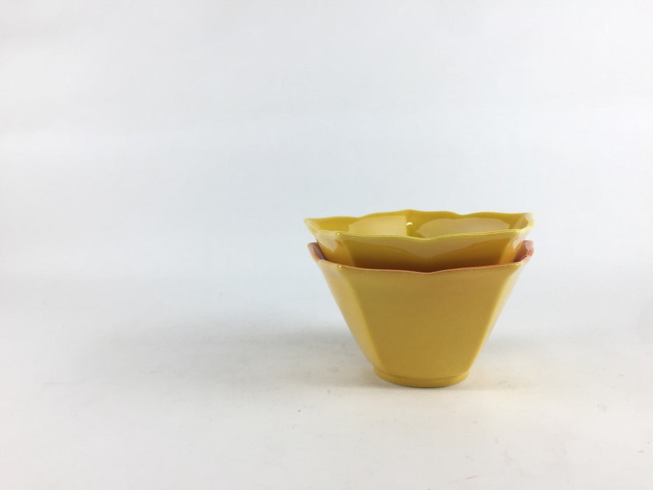 黄交趾　(緑彩吹/赤吹)　スター小鉢　9cm　有田焼　(j.R)