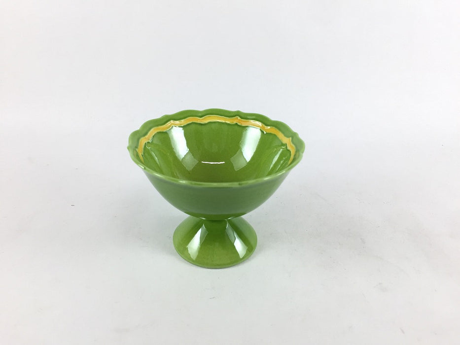 リンカモダン　(黄交趾グリーン線/柚子グリーン黄線)　7cm　有田焼　(j.R)