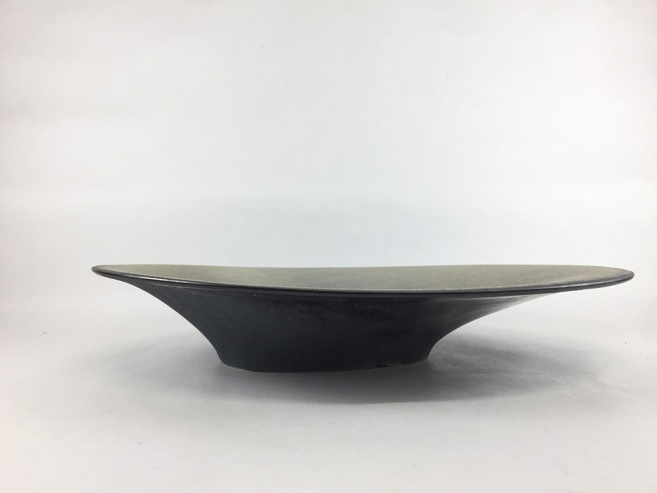 シャンパンゴールド　オーバル変形皿　28cm　有田焼李荘窯　(j.R)