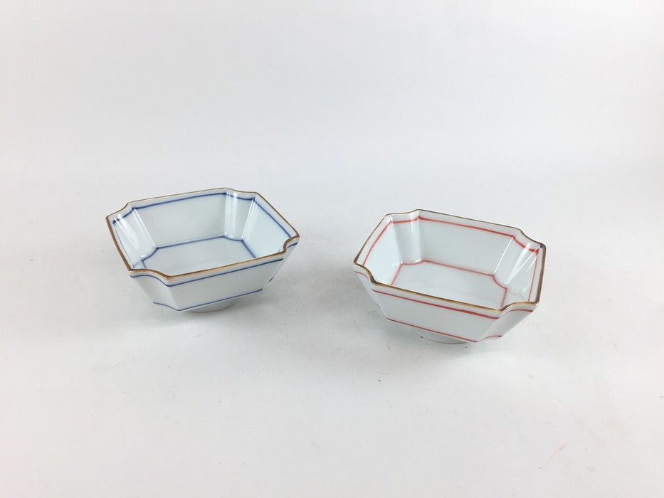 隅入り高台小付　渕サビ(ゴス線/赤ゴス線)　6.5cm　有田焼