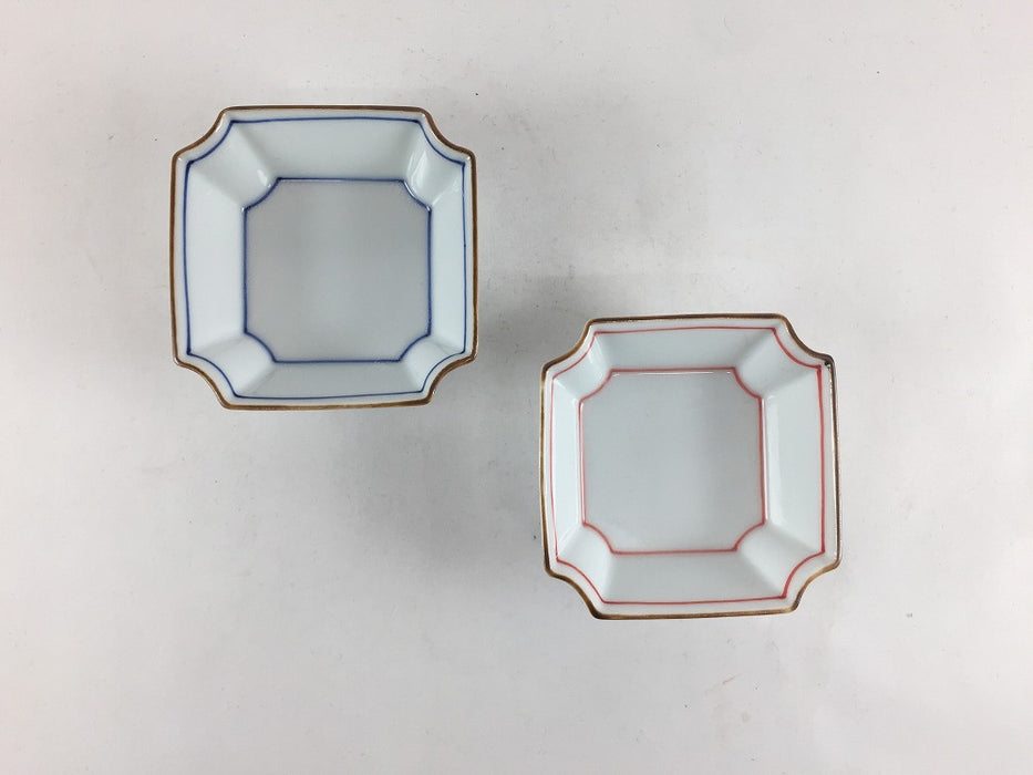 隅入り高台小付　渕サビ(ゴス線/赤ゴス線)　6.5cm　有田焼