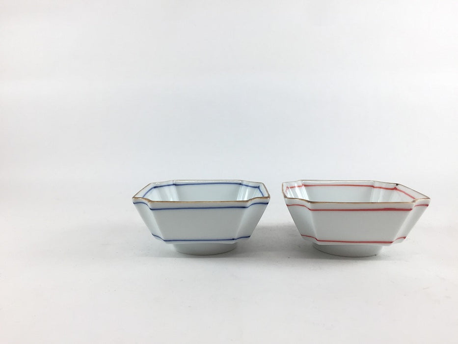 隅入り高台小付　渕サビ(ゴス線/赤ゴス線)　6.5cm　有田焼