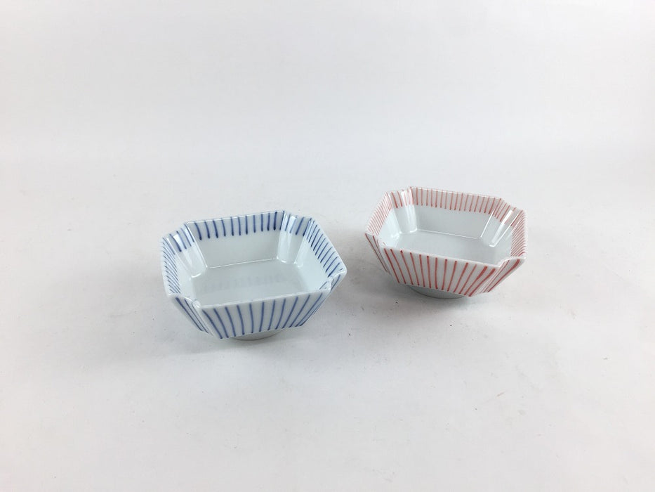 隅入り高台小付　十草(ゴス/赤ゴス)　6.5cm　有田焼 (j.R)